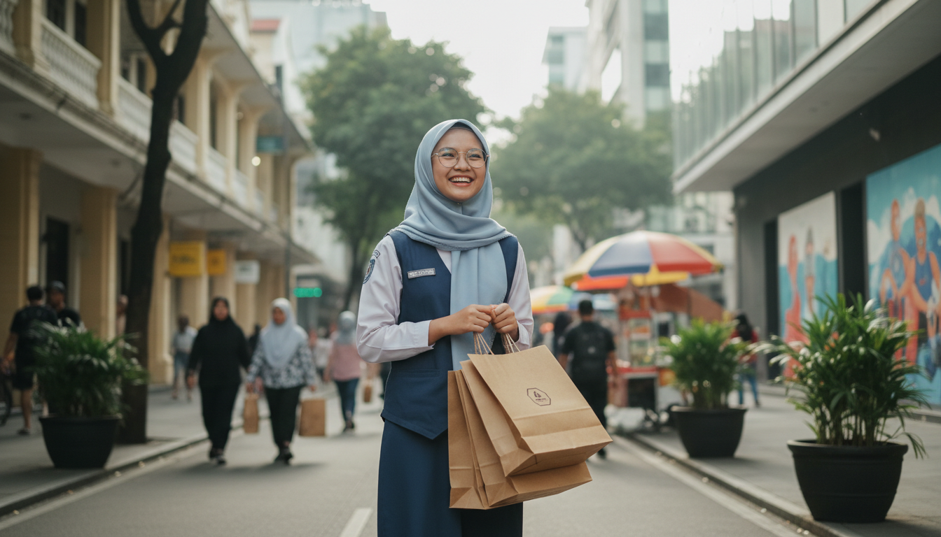 Indonesian Muslim Student Shopping 1140a487